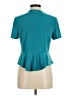 Perceptions Teal Short Sleeve Blouse Size M - photo 2