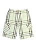 Burberry 100% Cotton Plaid Green Gray Check print cargo shorts Size 12 - photo 1