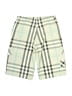 Burberry 100% Cotton Plaid Green Gray Check print cargo shorts Size 12 - photo 2