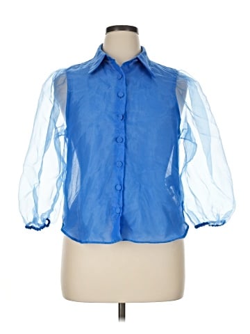 Zara 3/4 Sleeve Button-Down Shirt (view 1)