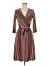 Leota Stripes Brown Casual Dress Size M - photo 1
