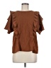 Express Brown Short Sleeve Blouse Size M - photo 1