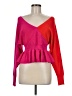 Shein Color Block Red Long Sleeve Top Size 6 - photo 1