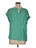 Pleione 100% Polyester Green Short Sleeve Blouse Size M (petite) - photo 1