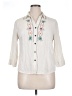 Alfred Dunner Ivory 3/4 Sleeve Button-Down Shirt Size 14 (petite) - photo 1