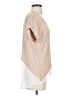 Bebe Color Block Tan Short Sleeve Top Size S - photo 4