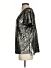 Vanessa Virginia 100% Polyester Metallic Silver Short Sleeve Blouse Size S - photo 5