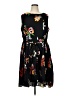 ModCloth 100% Polyester Print Black Casual Dress Size 1X - photo 1