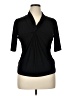 Grace 100% Polyester Black Short Sleeve Blouse Size XL - photo 1