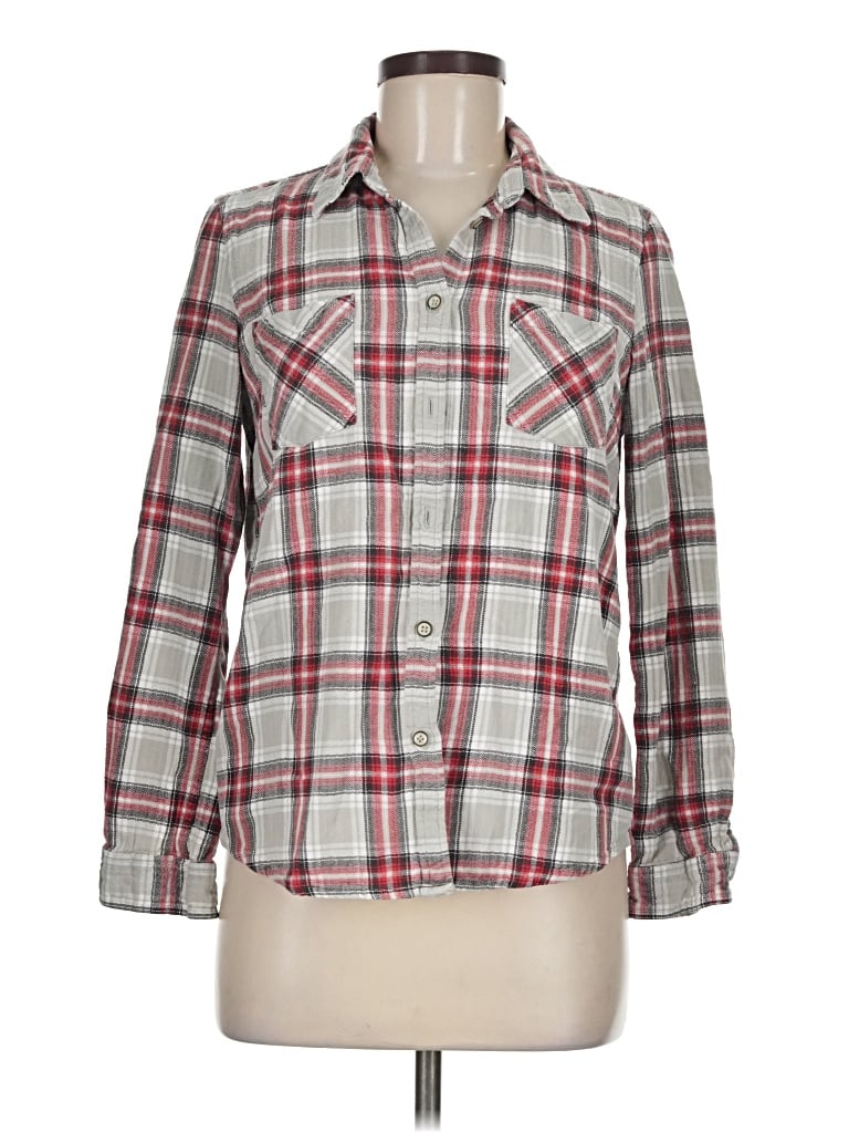 Pre-owned Natural Reflections Long Sleeve Button Down Shirt In Gray