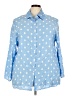 Scomchic 100% Polyester Polka Dots Blue 3/4 Sleeve Blouse Size 4X - photo 1