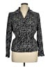Le Suit 100% Polyester Print Silver Blazer Size 14 - photo 1