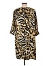 Peter Nygard 100% Polyester Animal Print Gold Casual Dress Size L (estimated) - photo 2