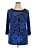 JM Collection Blue 3/4 Sleeve Blouse Size XL - photo 1