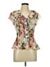 Allison Taylor 100% Polyester Ivory Short Sleeve Blouse Size L - photo 1