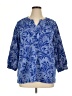 Kim Rogers Paisley Blue 3/4 Sleeve Blouse Size XL - photo 1