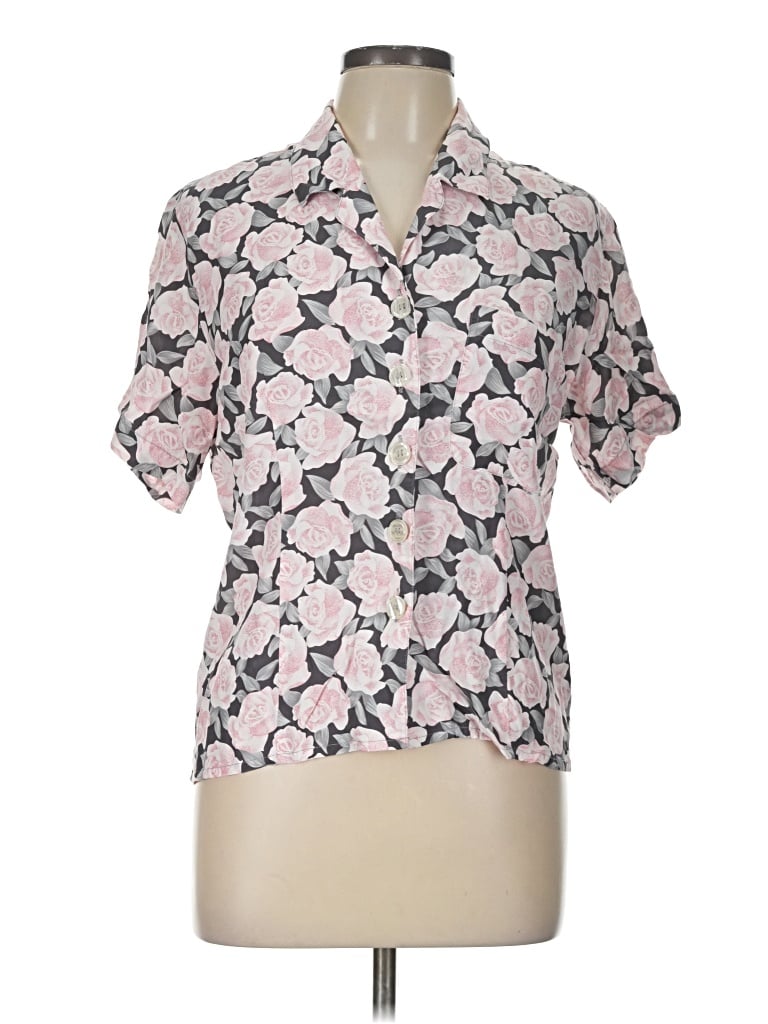 Pre-owned Jones New York Short Sleeve Blouse In Pink