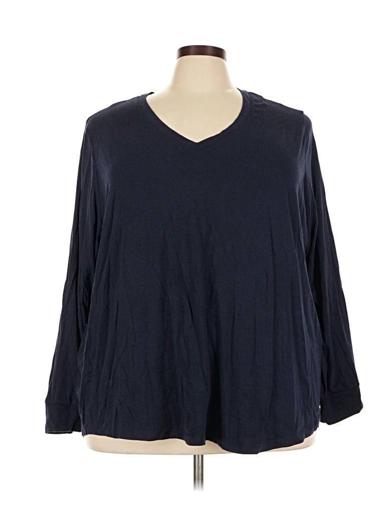 Pre-owned Terra & Sky 3/4 Sleeve T-shirt In Blue
