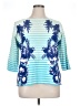 Ruby Rd. Blue 3/4 Sleeve Top Size 1X - photo 1
