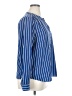 J.Crew Factory Store 100% Polyester Stripes Blue Long Sleeve Blouse Size XL - photo 4