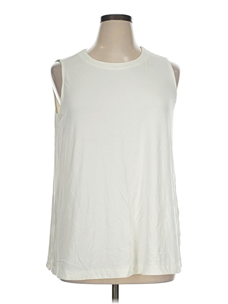Pre-owned Jjill Sleeveless T-shirt In Ivory