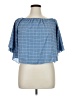 Beware! Blue Short Sleeve Blouse Size XL - photo 1