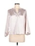 CALVIN KLEIN JEANS Metallic Silver 3/4 Sleeve Blouse Size M (petite) - photo 1