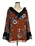 Suzanne Betro 100% Polyester Brown 3/4 Sleeve Blouse Size 1X - photo 1