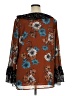 Suzanne Betro 100% Polyester Brown 3/4 Sleeve Blouse Size 1X - photo 2
