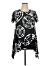 Dunia Graphic Black Short Sleeve Blouse Size XL - photo 1
