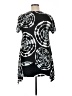 Dunia Graphic Black Short Sleeve Blouse Size XL - photo 2