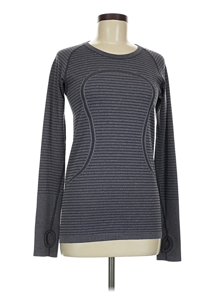 Pre-owned Lululemon Athletica Long Sleeve T-shirt In Gray