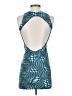 Motel Graphic Teal Cocktail Dress Size S - photo 2