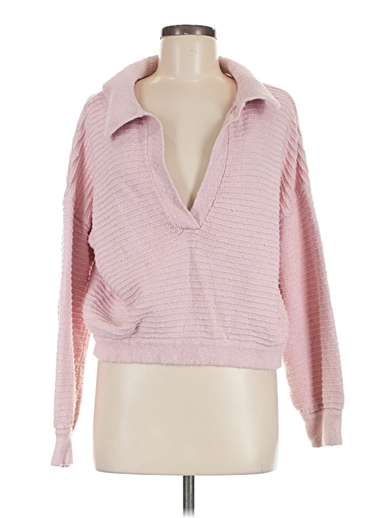 Pre-owned Fp Beach Long Sleeve Blouse In Pink