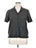 Erika Polka Dots Black Short Sleeve Blouse Size XL - photo 1