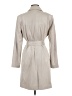 H&M 100% Polyester Gray Trenchcoat Size 6 - photo 2