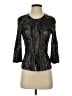 Alberto Makali 100% Polyester Metallic Black 3/4 Sleeve Blouse Size S - photo 1