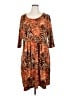 NY Collection Paisley Orange Casual Dress Size 1X - photo 1
