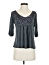 Simi Sue 100% Polyester Gray 3/4 Sleeve Blouse Size S - photo 1
