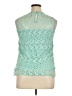 Moon 100% Polyester Teal Sleeveless Blouse Size XL - photo 2