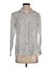 Grayson 100% Linen Animal Print Silver Long Sleeve Button-Down Shirt Size XS (1) - photo 1