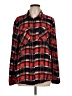 Six Crisp Days 100% Rayon Plaid Red Long Sleeve Button-Down Shirt Size L - photo 1