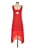 Three Eighty Two 100% Polyester Solid Red Casual Dress Size XS - photo 2