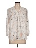 Saint Tropez West 100% Polyester Print Ivory 3/4 Sleeve Blouse Size L - photo 1