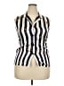 Assorted Brands Stripes Ivory Sleeveless Button-Down Shirt Size XXL - photo 1