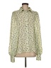 Glam 100% Polyester Polka Dots Green Long Sleeve Blouse Size M - photo 1