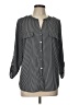 Adrienne Vittadini Stripes Gray 3/4 Sleeve Blouse Size L - photo 1