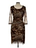 Kay Unger Animal Print Brown Cocktail Dress Size L - photo 2
