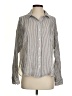 Lou & Grey Stripes Silver Long Sleeve Blouse Size S - photo 1
