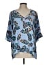 Democracy 100% Rayon Blue 3/4 Sleeve Blouse Size L - photo 1